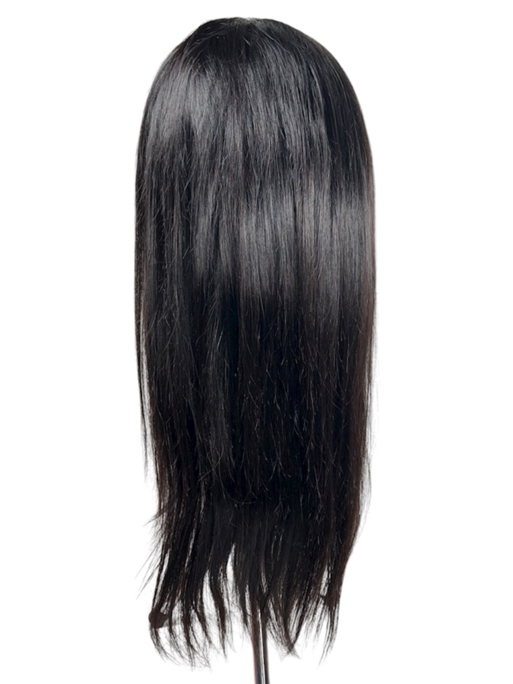 ISEE Natural Black Human Hair Straight 22 Inch Half Wig